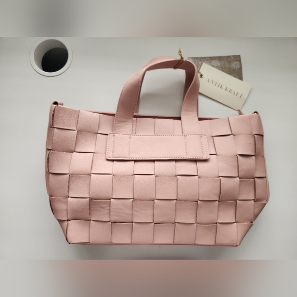 Antik Kraft Woven Pink Crossbody/double Handle Handbag - Picture 2 of 7